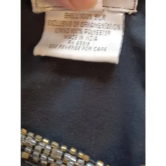 Vintage Stenay Black & Gold Silk Beaded Blazer Jacket | Women's Size Large Glam - Picture 8 of 9